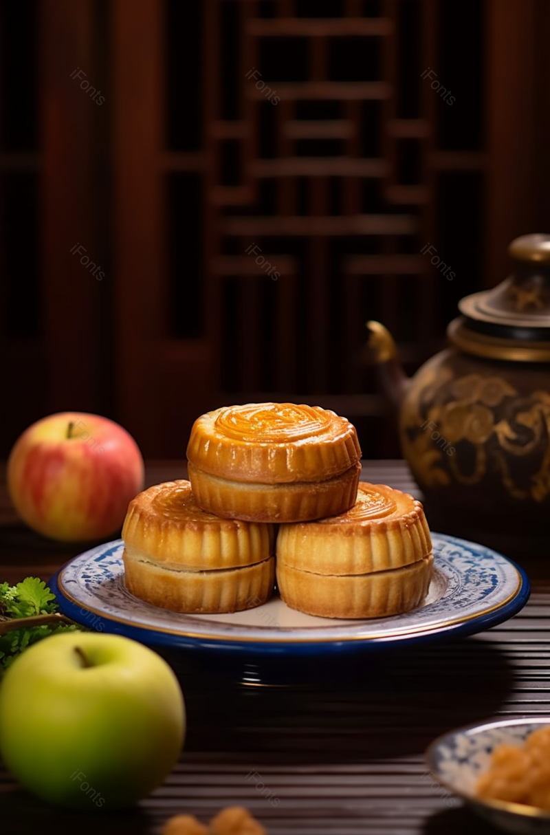 古典风格的月饼小吃摆拍,高清,摄影图,摄影图片,图片大全,摄影图免费下载